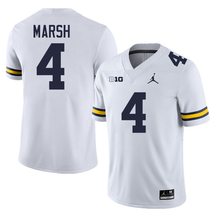 Andrew Marsh Michigan Jersey,Michigan Wolverines #4 Andrew Marsh College Football Jersey Youth-White